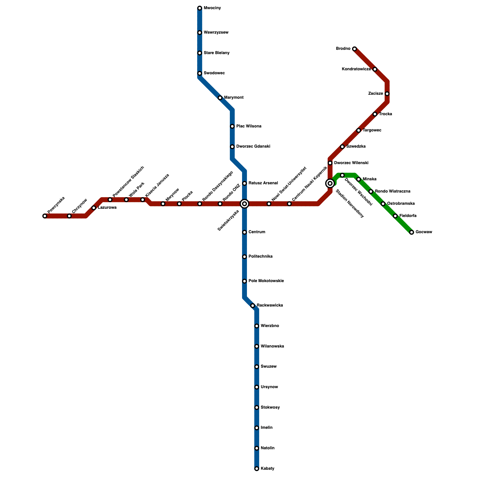 Карта варшавского метро