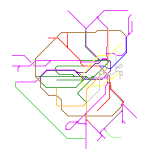 This is a map of the MBTA system with several extensions and new lines. (speculative)