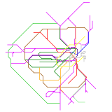 This is a map of the MBTA system with several extensions and new lines. (speculative)