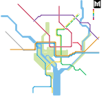 Washington DC rapid transit system (real)