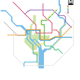 Washington DC rapid transit system (real)