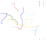 Minecraft world Metro+train map