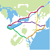 Eastern Seaboard Highspeed Rail Map (speculative)