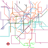 London rail Tube services map (real)