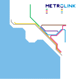 Los Angeles Metrolink Commuter Rail System (real)