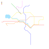 Bucharest Metro + future line M6 and continuation of M5 v2 (real)