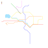 Bucharest Metro + future line M6 and continuation of M5 (real)