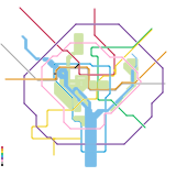 Fantasy DC Metro map (Bloop, DC Loop, Purple Loop, Columbia Pike line)
