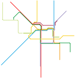 Strasbourg trams (avec future extension tram F) (real)