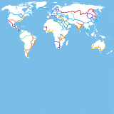 World map line from Tokyo to LA (speculative)