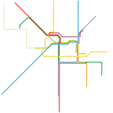 Strasbourg trams (avec future extension tram F) (real)