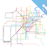 上海市轨道交通网络示意图 (real)