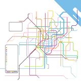 上海市轨道交通网络示意图 (real)