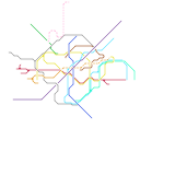 Bucharest with small distance train lines (speculative)