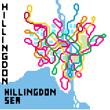 Hillingdon, Indiana, UK Metro Map (real)